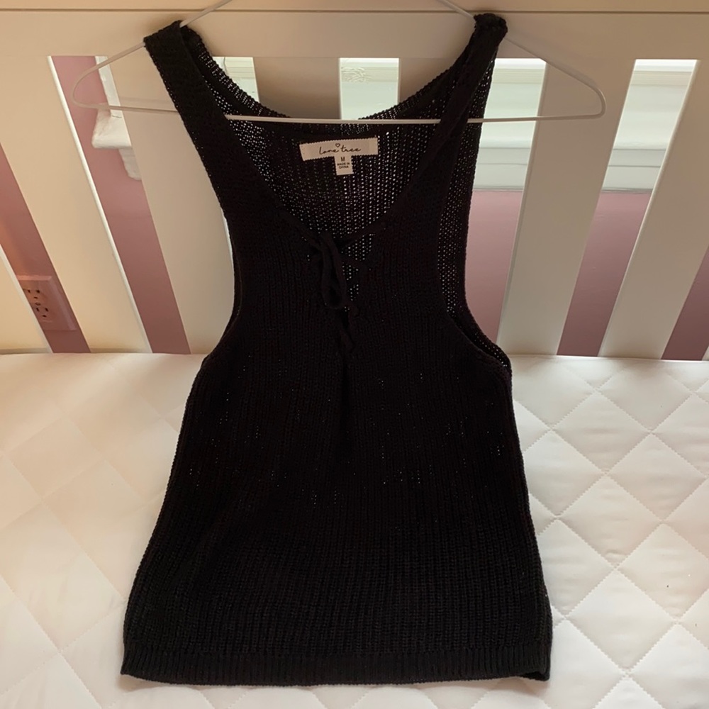 Black Love Tree Forever 21 Knit Tank Top